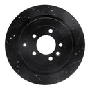 R1 05-16 Land Rover Discovery (Latin America) Rear Right Drilled & Slotted Black Brake Rotor