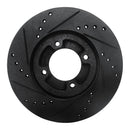 R1 86-89 Toyota Van Front Right Drilled & Slotted Black Brake Rotor