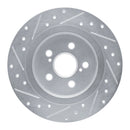 R1 11-17 Lexus CT200H Rear Right Drilled & Slotted Silver Brake Rotor