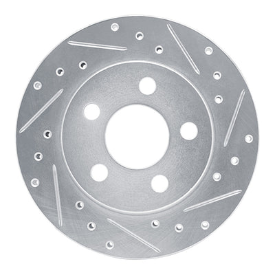 R1 85-89 Dodge ARIES Front Right Drilled & Slotted Silver Brake Rotor
