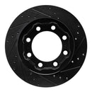 R1 77-93 Chevrolet V30 & V3500 Pickup Front Left Drilled & Slotted Black Brake Rotor