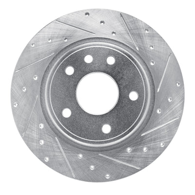 R1 17-25 Chrysler Voyager Rear Right Drilled & Slotted Silver Brake Rotor