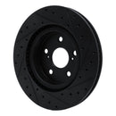 R1 18-25 Lexus UX300h Front Left Drilled & Slotted Black Brake Rotor