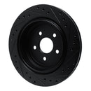 R1 89-95 Chrysler LeBaron Rear Left Drilled & Slotted Black Brake Rotor