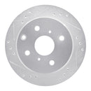 R1 82-85 Toyota Celica Rear Left Drilled & Slotted Silver Brake Rotor