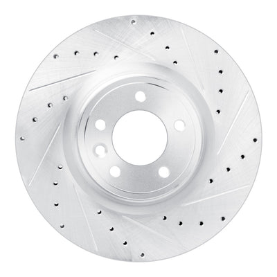 R1 18-24 Land Rover Discovery Front Right Drilled & Slotted Silver Brake Rotor