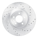 R1 18-24 Land Rover Discovery Front Right Drilled & Slotted Silver Brake Rotor