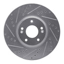 R1 07-12 Hyundai Veracruz Front Left Drilled & Slotted Silver Brake Rotor