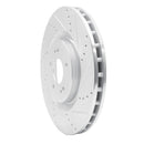 R1 08-15 Mitsubishi Lancer Front Right Drilled & Slotted Silver Brake Rotor