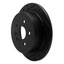 R1 04-10 Toyota SIENNA Rear Left Drilled & Slotted Black Brake Rotor