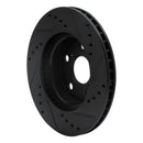 R1 04-09 Toyota Prius Front Left Drilled & Slotted Black Brake Rotor