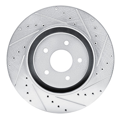 R1 2022-2025 Infiniti QX60 Front Right Drilled & Slotted Silver Brake Rotor