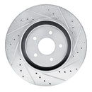 R1 2022-2025 Infiniti QX60 Front Right Drilled & Slotted Silver Brake Rotor