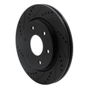 R1 05-07 Infiniti QX56 Front Left Drilled & Slotted Black Brake Rotor