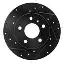 R1 04-16 Buick Allure Rear Right Drilled & Slotted Black Brake Rotor