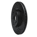 R1 06-14 Honda Ridgeline Rear Right Drilled & Slotted Black Brake Rotor