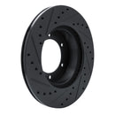 R1 1986-1995 Toyota 4Runner Front Right Drilled & Slotted Black Brake Rotor