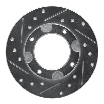 R1 76-81 Honda Accord Hatchback Front Left Drilled & Slotted Silver Brake Rotor