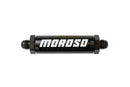 Moroso In-Line Fuel Filter - 6.5in -8An - 40 Micron SS Filter - Aluminum