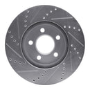 R1 03-11 Ford Crown Victoria Front Right Drilled & Slotted Silver Brake Rotor
