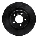 R1 06-12 Land Rover Range Rover Front Left Drilled & Slotted Black Brake Rotor