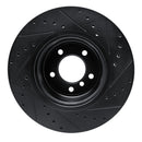 R1 09-16 BMW Z4 Front Left Drilled & Slotted Black Brake Rotor