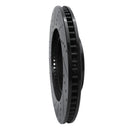 R1 07-23 Lexus LS460 Front Right Drilled & Slotted Black Brake Rotor