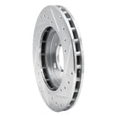 R1 96-00 Chrysler Town & Country Front Left Drilled & Slotted Silver Brake Rotor