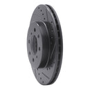 R1 90-17 Acura EL Front Right Drilled & Slotted Black Brake Rotor