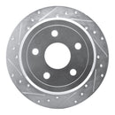 R1 07-18 Jeep Wrangler Rear Left Drilled & Slotted Silver Brake Rotor