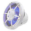 DS18 Hybrid Marine Speaker w/ Driver And RGB LEDs 10in 2-Way 450 Watts RMS 4 ohm White w/ Cover