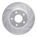 R1 14-24 Mazda 3 Front Drilled & Slotted Silver Brake Rotor Set