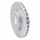 R1 03-08 Infiniti G35 Front Left Drilled & Slotted Silver Brake Rotor