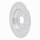 R1 16-25 Ford Focus Rear Drilled & Slotted Silver Brake Rotor Set