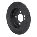 R1 02-15 Mini Cooper (Excl Clubman) Rear Left Drilled & Slotted Black Brake Rotor