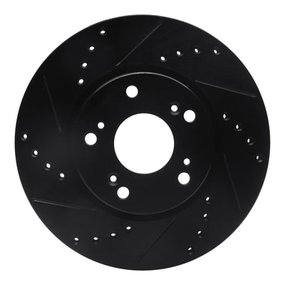 R1 03-17 Acura ILX Front Left Drilled & Slotted Black Brake Rotor