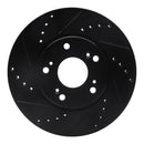 R1 03-17 Acura ILX Front Left Drilled & Slotted Black Brake Rotor