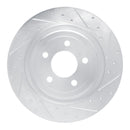 R1 20-25 Ford Mustang Rear Drilled & Slotted Silver Brake Rotor Set