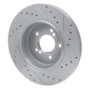 R1 00-06 BMW M5 Rear Left Drilled & Slotted Silver Brake Rotor