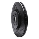 R1 04-11 Cadillac CTS Front Right Drilled & Slotted Black Brake Rotor