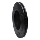 R1 11-19 BMW ActiveHybrid 5 Front Right Drilled & Slotted Black Brake Rotor