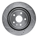 R1 16-24 Cadillac ATS Rear Left Drilled & Slotted Silver Brake Rotor