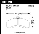 Hawk 77-82 Chevrolet Corvette DTC-60 Race Rear Brake Pads