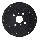 R1 87-89 Toyota MR2 Rear Left Drilled & Slotted Black Brake Rotor
