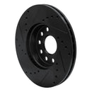 R1 05-25 Audi A3 (Mexico) Front Right Drilled & Slotted Black Brake Rotor