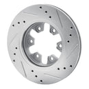 R1 85-97 Nissan D21 Pickup RWD (4 Cyl Excl HD) Front Right Drill & Slot Silver Brake Rotor