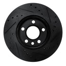 R1 92-95 Volkswagen EuroVan Front Left Drilled & Slotted Black Brake Rotor