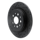R1 17-25 Acura RDX Rear Left Drilled & Slotted Black Brake Rotor