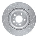 R1 17-24 Tesla 3 Front Drilled & Slotted Silver Brake Rotor Set