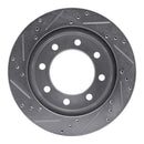 R1 00-02 Dodge Ram 3500 Front Right Drilled & Slotted Silver Brake Rotor